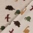 Teddystoff bunte Dinosaurier - cremebeige