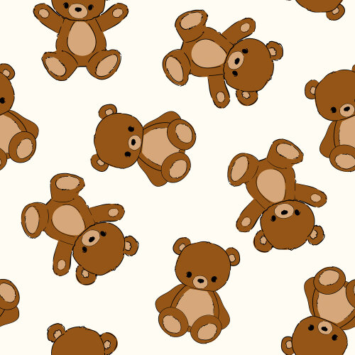 French Terry Digital Teddybären - wollweiß - creme