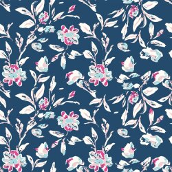 Wintersweat Digital FLOWERS - dunkelblau