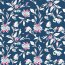 Wintersweat Digital FLOWERS - dunkelblau