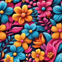 Softshell Digital FLOWERS - dunkelblau