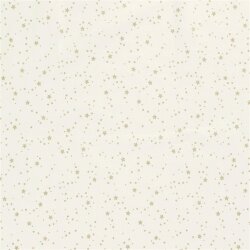 Baumwollpopeline Foliendruck Sternenhimmel - creme/gold