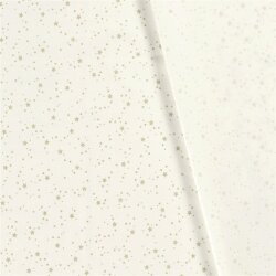Baumwollpopeline Foliendruck Sternenhimmel - creme/gold