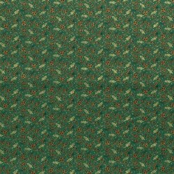 Baumwollpopeline Foliendruck Mistel & Ilex - grün/gold