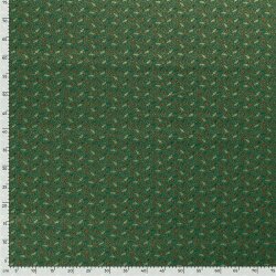 Baumwollpopeline Foliendruck Mistel & Ilex - grün/gold