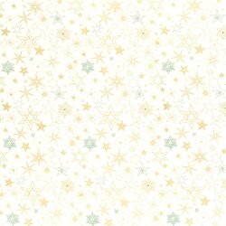 Baumwollpopeline Foliendruck Sterne - creme/gold
