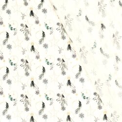 Baumwollpopeline Foliendruck Weihnachtsanhänger - creme/gold