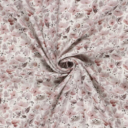 Musselin Digital schöne Blumen - creme