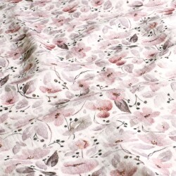 Musselin Digital schöne Blumen - creme