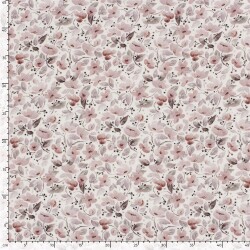 Musselin Digital schöne Blumen - creme