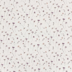 Musselin Digital Blumen - wollweiss
