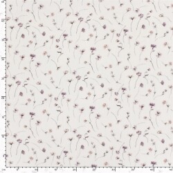 Musselin Digital Blumen - wollweiss