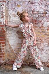 Bambus Popeline buntes Paisley - hellbeige