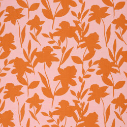Viskose Popeline Blumenschatten - orange