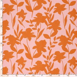 Viskose Popeline Blumenschatten - orange