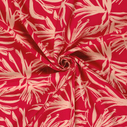 Viskose Popeline Palmenblätter - pink