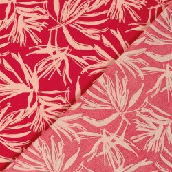 Viskose Popeline Palmenblätter - pink