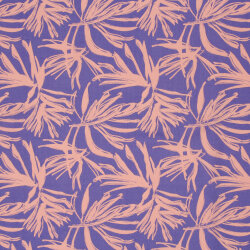Viskose Popeline Palmenblätter - lavendel