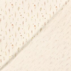 Musselin BIO~Organic Digital Schmetterlingswiese - cremebeige