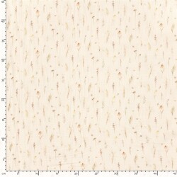 Musselin BIO~Organic Digital Schmetterlingswiese - cremebeige