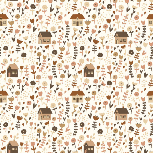 Baumwolljersey Digital Blumenhaus - creme
