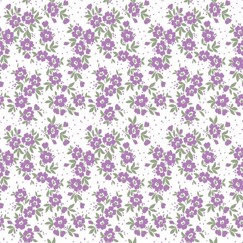 Baumwollpopeline Blume Moni - lavendel