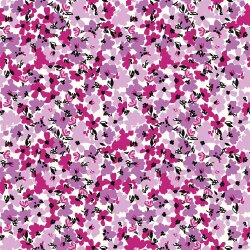 Baumwollpopeline Blumen - fuchsia