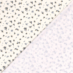 Funktions und Badeanzugstoff Recycled LSF50 blaue Blümchen - creme