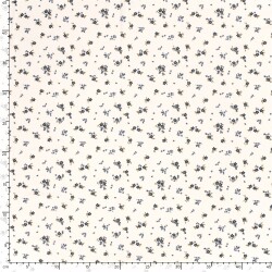 Funktions und Badeanzugstoff Recycled LSF50 blaue Blümchen - creme