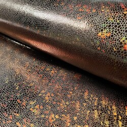 Folienjersey Schlangenmuster Uni - bronze
