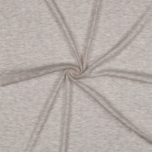 Feinstrickjersey *Vera* Lochmuster - Sand Melange