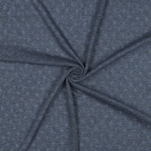 Feinstrickjersey *Vera* Lochmuster - dunkelblau meliert