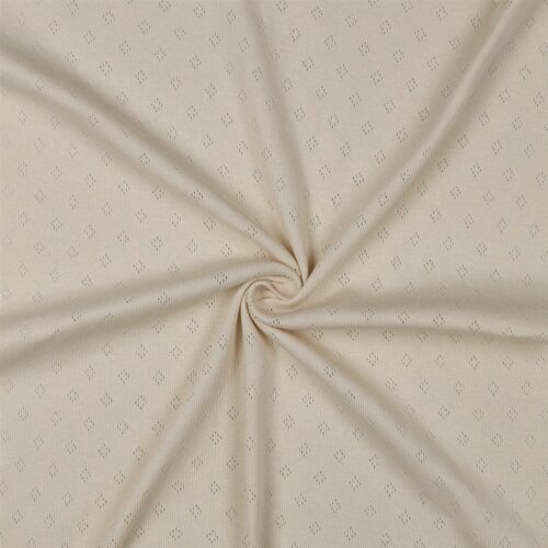 Feinstrickjersey "Vera" Lochmuster - hellbeige