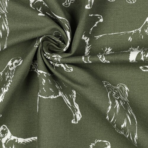 Canvas Hunde - olivgrün