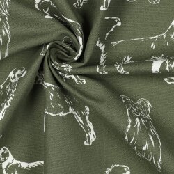 Canvas Hunde - olivgrün