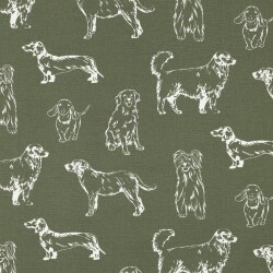 Canvas Hunde - olivgrün