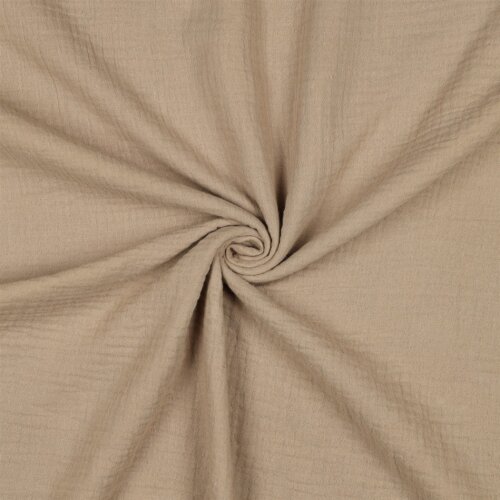 Musselin Uni *Gerda* BIO~Organic - dunkelbeige