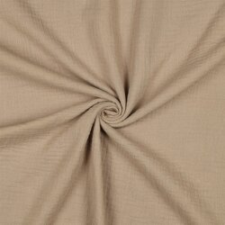 Musselin Uni *Gerda* BIO~Organic - dunkelbeige