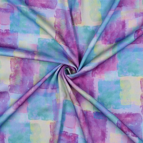 Viskose Jersey Digital Aquarellpunkte - blau/lila