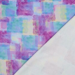 Viskose Jersey Digital Aquarellpunkte - blau/lila