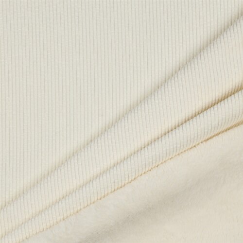 Cordstoff mit Fellabseite - creme