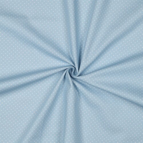 Baumwollpopeline 2mm Punkte - hellblau
