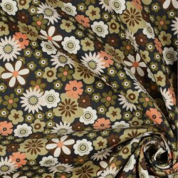Feincord Blumen - dunkeloliv