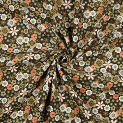 Feincord Blumen - dunkeloliv