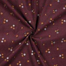 Feincord Glitzer Blumen - antikbeere