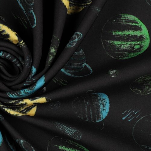 Softshell Digital gelbe Planeten - schwarz
