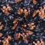 French Terry Digital Blumen - dunkelblau