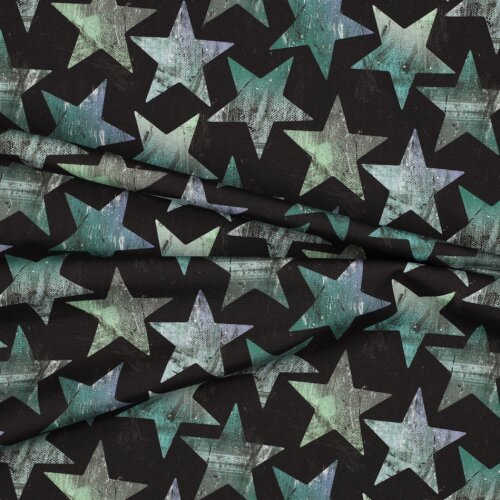 Softshell Digital bunte Sterne - schwarz