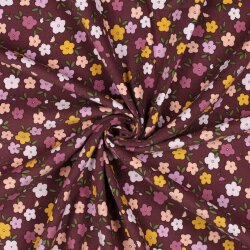 Feincord kleine Blumen - malve