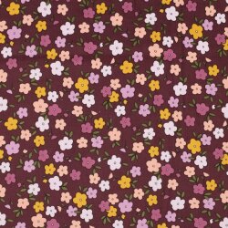 Feincord kleine Blumen - malve